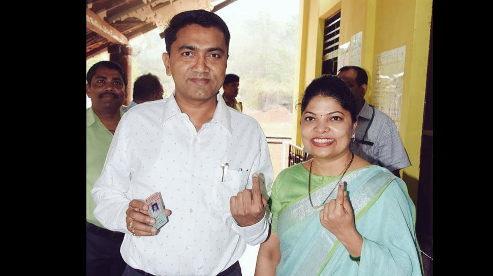 मुख्यमंत्री के तौर पर प्रमोद सावंत ने डाला अपना पहला वोट